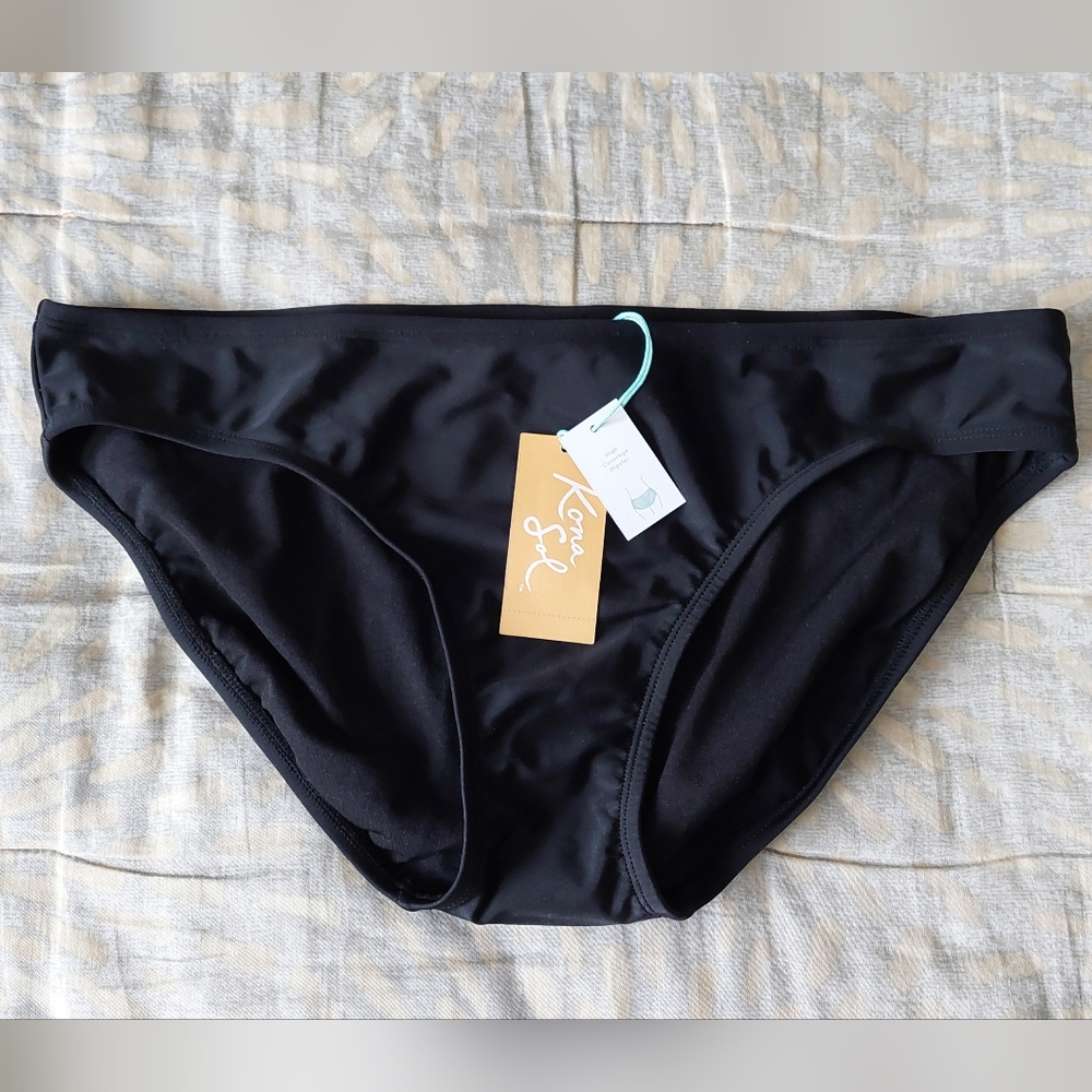 Kona Sol Women's Classic Black Bikini Bottom Size L